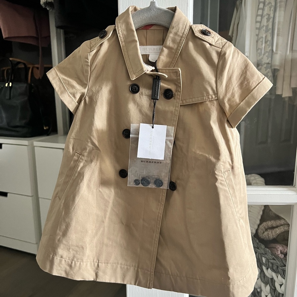 Burberry Tan Double-Breasted Trench Coat